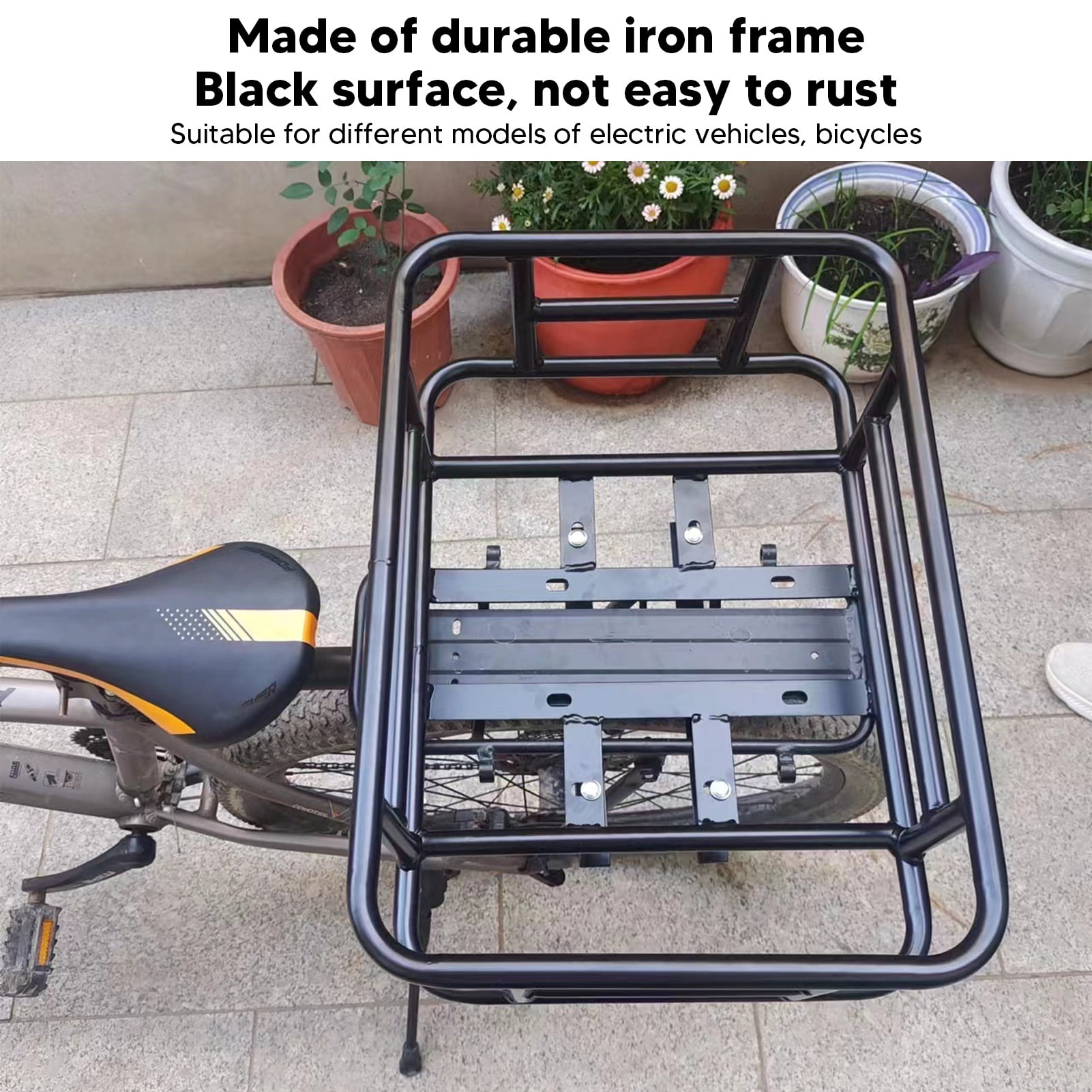 Grand Panier Arrière Vélo Pliable 35L – Axiniu – Fixation Rack