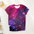 thumbnail image 2 of Helii Women's Galaxy Print T Shirt 3D Digital Starry Sky All over Print Graphic Tee Short Sleeve Crewneck Loose Fit Casual Summer Tops Trendy Festival Concert Outfits 4 Colors, 2 of 5