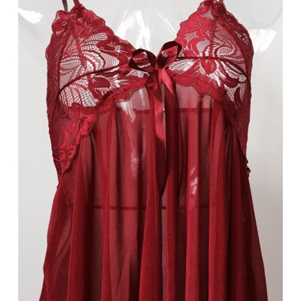 Conjunto de camisón de encaje con tirantes y perspectiva sexy de lencería sexy