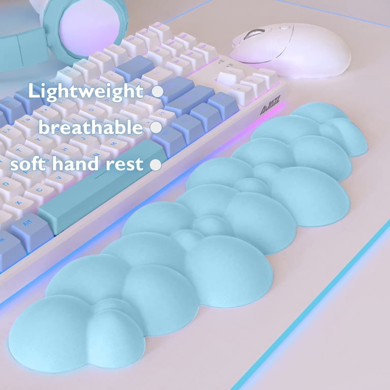 Cloud Shaped Keyboard & Mouse Wrist Rest Set – Memory Foam Ergonomic Support With Coaster