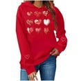 thumbnail image 2 of Craaazy Cozy Hoodies for Women Valentine's Day Drawstring Long Sleeve Hooded Tops with Pockets Gifts, 2 of 9