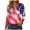 Watermelon Red, variant on GEWSEY 3/4 Sleeve V Neck USA Patriotic Shirts for Women 4th of July America Stars Stripes Flag Graphic Tops Cute Tee (Pink, S)