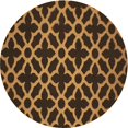 thumbnail image 1 of Ahgly Company Machine Washable Indoor Round Transitional Black Brown Area Rugs, 4' Round, 1 of 7