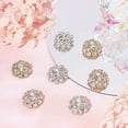 thumbnail image 5 of 2 Colors 8PCS Rhinestone Shank Buttons Crystal Flower Embellishments Sew on Clothing Buttons Clothes, 5 of 8