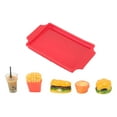 thumbnail image 4 of Dollhouse Fast-Food, 1/12 Miniature Jouet en Résine Mini Hamburger Frites Ensemble pour Accessoires Alimentaires Miniatures, 4 of 8
