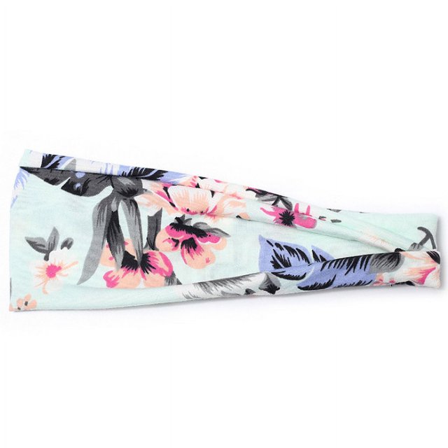 Diadema deportiva con estampado europeo y americano, diadema de yoga, banda para el cabello, banda absorbente del sudor, diadema de ala ancha antitranspirante para mujer