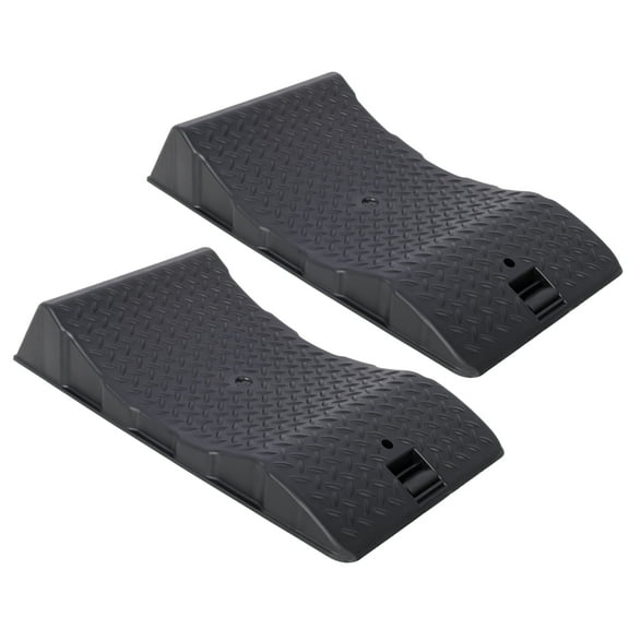2PACK Tire Saver Ramps Anti-Slip Hard Plastic Car Ramps Black