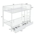 thumbnail image 2 of Ktaxon Metal Twin over Twin Bunk Bed with 2 Drawer & 2 Ladders for Bedroom, White, 2 of 8