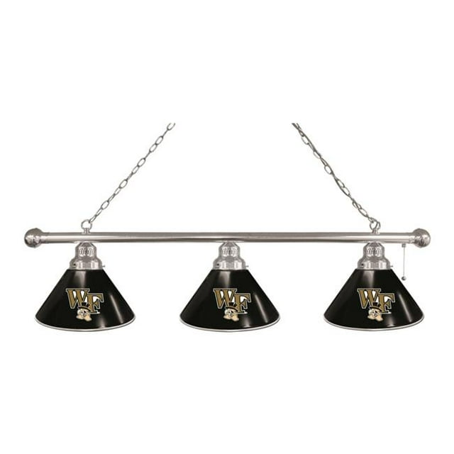 Holland Bar Stool BL3CHWakeFr Wake Forest Demon Deacons 3 Shade Pool Billiard Light, Chrome