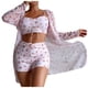 thumbnail image 2 of Traje de baño de 2 piezas para mujer, trajes de baño para mujer, bikini estampado con tirantes, bikini con abertura en V, conjunto de traje de baño de tres piezas, traje de baño para mujer, 2 of 9