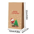thumbnail image 2 of Junepar Set of 12 Christmas Gift Bags - Flat Bottom Paper Bags with Xmas Tree ,Santa Claus, Elk Prints Design - 5x3x9 inch Holiday Candy Goody Paper Bags, 2 of 4