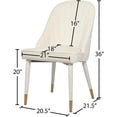 thumbnail image 4 of Meridian Furniture Belle Dining Chair, Cream Velvet (Set of 2), 4 of 5