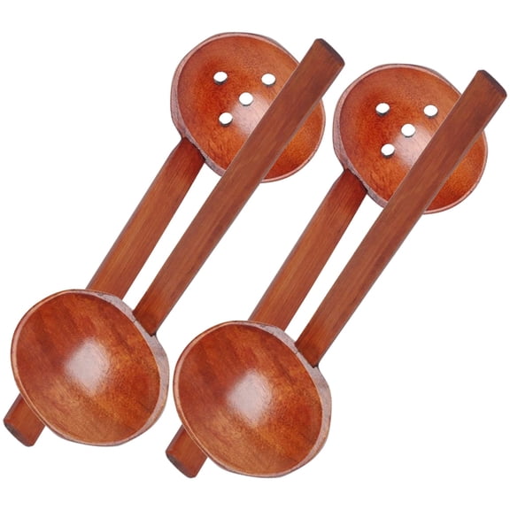 unbranded  Colander Soup Spoons Silverware Wooden Easy to Clean Strainer Set