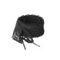 INSPIRE CHIC Women's Hollow Flower Shoestrings 2.5cm Width Flat Embroidered Laces Shoelace 2 Pairs Black 80cm/31.50"