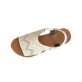 thumbnail image 2 of Women's Elastic Ankle Strap Flat Sandals Summer Dressy Shoes Cute Strappy Gladiator Sandals Beige 8.5, 2 of 7