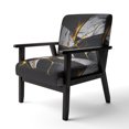 thumbnail image 3 of Designart "Ebony Geode Abstract I" Fauteuil d'Appoint en Marbre Noir - Fauteuil Moderne pour Salon, 3 of 7