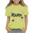 thumbnail image 3 of Jinhomg Toddler Mothers Day Shirt Cute Letter and Heart Graphic Tees Lightweight Comfy Short Sleeve Crew Neck T-Shirrs Kid Boys Girls Holiday Tops Green 11-12Years, 3 of 5