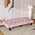 thumbnail image 3 of UHOMEPRO Velvet Sofa Bed, Convertible to 66" Sofa Bed, Couch with Adjustable Gears Backrest, Sleeper Sofa for Living Rooms Apartment and Bedroom, Pink, 3 of 10