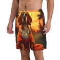 thumbnail image 2 of Vsdgher Sunset Meditating Dog Men's Beach Shorts, Surfing shorts, Swim trunks, Quick Dry Swim Trunks for Surfing Beach Fun -Large, 2 of 6