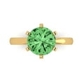 thumbnail image 2 of 3ct round cut green Zircon 18k yellow gold Bridal Wedding Engagement Promise Anniversary Ring for Women size 5.25, 2 of 7