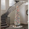 thumbnail image 6 of 6.5 ft Flocked Portland Pine Pencil Tree with 410 tips 300 Multi color Incandescent Lights, 6 of 6
