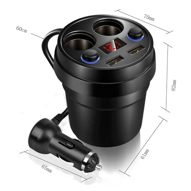cigarette lighter cup holder Cup Car Charger Dual USB Corded Cigarette Lighter Mobile Phone Charger