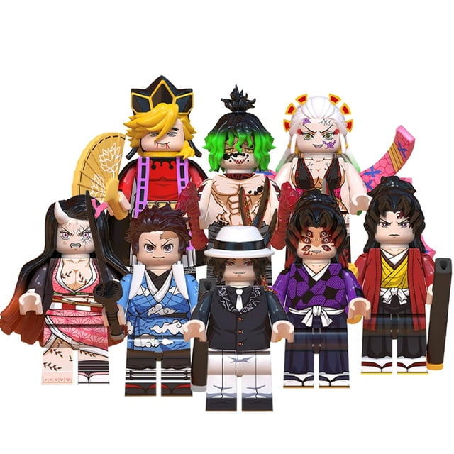 Set de 8 Figuras de Bloques de Anime, Personajes Héroes y Villanos, Juguetes de Construcción Detallados, Colección y Regalo