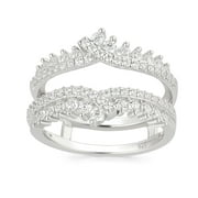 Newshe Wedding Rings for Women Engagement Ring Enhancer 0.8Ct 925 Sterling Silver White Cz Size 7