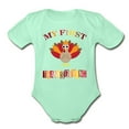 thumbnail image 2 of My First ThanksGiving (Turkey) - Organic Short Sleeve Baby Bodysuit, 2 of 9