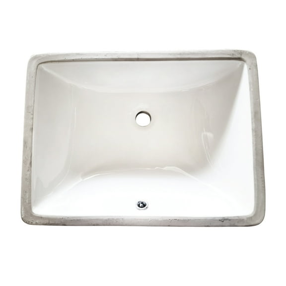 Kingston Brass LB20157 Grotto 20" Ceramic Rectangular Undermount Bathroom Sink, White