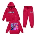 thumbnail image 1 of Pop cazadora para niña Hooded Sweatshirt Set,Soft Streetwear Pullover,Cute Long Sleeve Hoodie for Fall Winter （Red）, 1 of 2