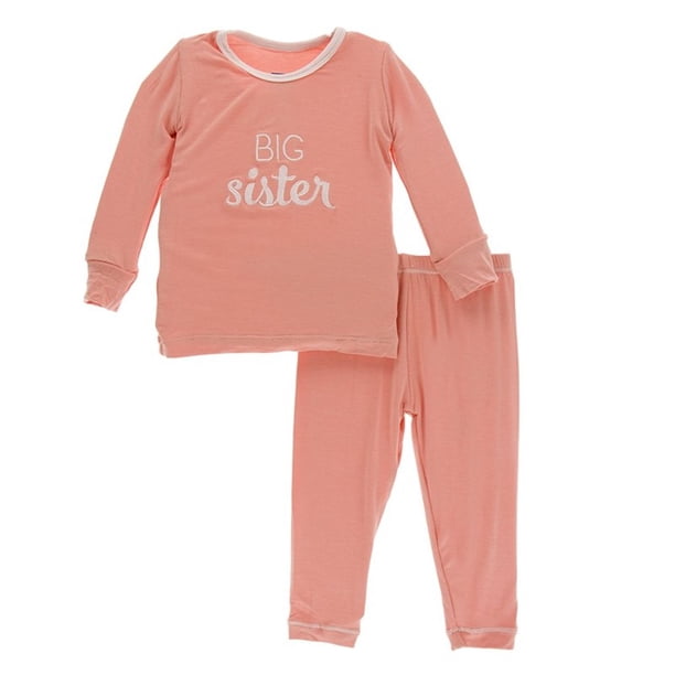 Kickee Pants Blush Big Sister Pajama Set 4T