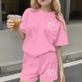 thumbnail image 2 of Ensemble Deux Pièces pour Filles, Haut à Manches Courtes et Short, Col Rond, Tenue d'Été Décontractée avec Petits Imprimés, 2 of 7