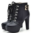 thumbnail image 2 of Chaussures Mode pour Femmes à Talon Carré Imperméables à Plateforme Bottines à Talons Hauts, 2 of 9