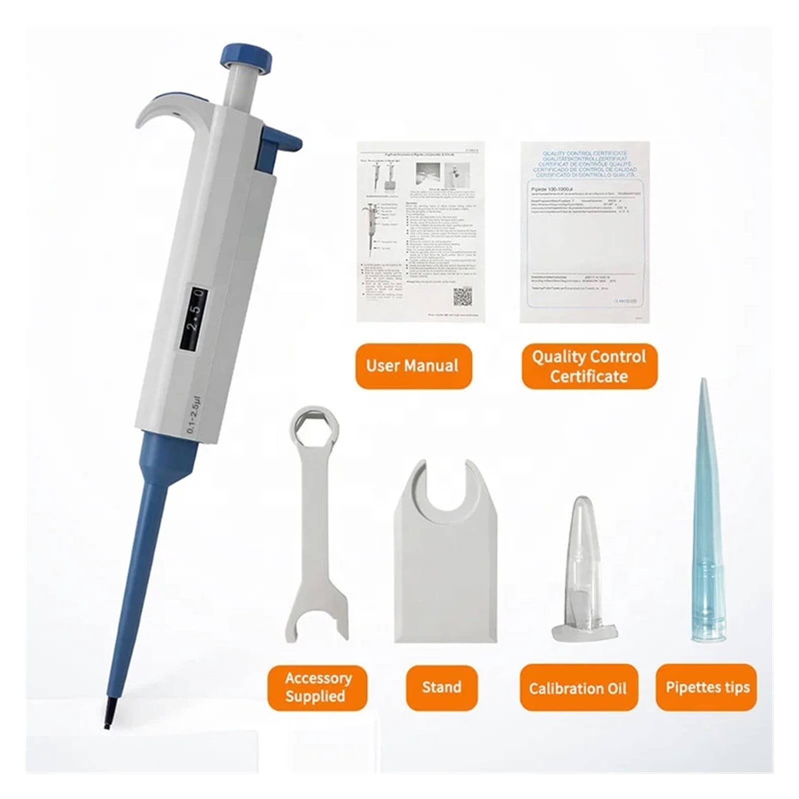 0.1 To 2.5l Ultransfer Single Channel Electronic Pipette Micropipette ,Precision & Accuracy