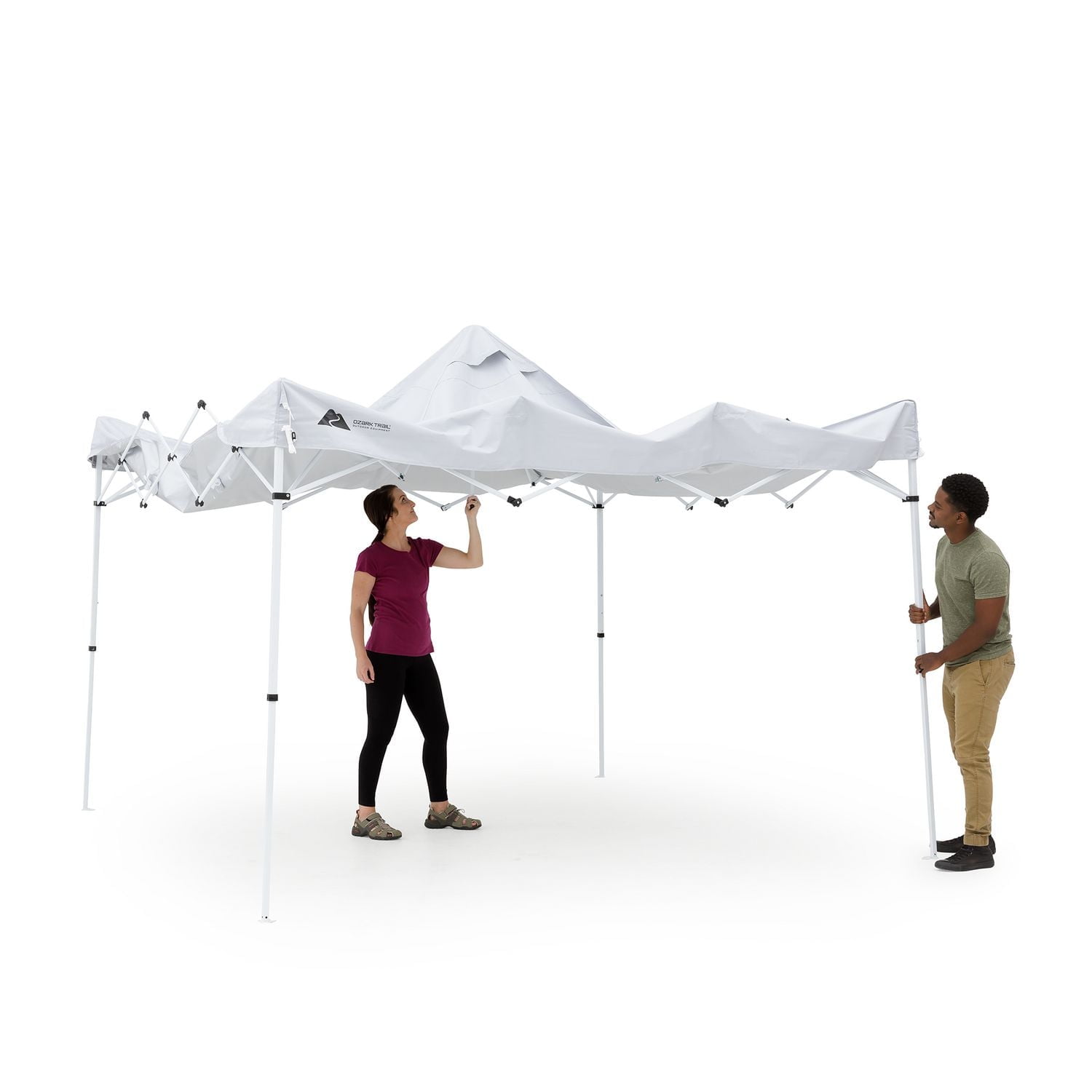 Ozark Trail 10 FT x 10 FT Straight Leg Instant Canopy, 100 SQ FT, GRAY, 10 x 10 Canopy