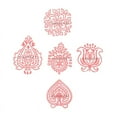 thumbnail image 6 of Hashcart Wooden Stamps Floral Design Textile Printing Block Hand Carved  Wood Block Printing Stamps For Fabric  Pottery Clay Tattoo  | Set of 5 |, 6 of 6