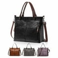 thumbnail image 5 of GZEFJRQM Travel Bag Ladies Vintage Leather Shoulder Bag Large Capacity Tote Bags Women Crossbody Bag Multi Pocket Shoulder Hand Bag Book Bag Purple, 5 of 8
