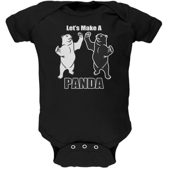 Let's Make a Panda Funny Black Soft Baby One Piece - 12 month
