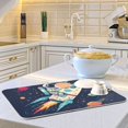 thumbnail image 6 of Yayeee Dish Drying Mat for Kitchen Counter Ultra Absorbent Easy Clean Pad 18x16", Rocket Pattern, 6 of 7