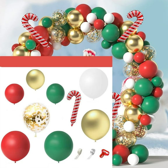 Christmas Balloon Garland Arch Kit Pack Christmas Set With Red Green White With Candy Cane For Christmas Party Decorations/ Christmas balloon decoration