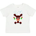 thumbnail image 3 of Inktastic Cute Flannel Reindeer with Christmas Bulbs and Snowflakes Boys or Girls Baby T-Shirt, 3 of 5