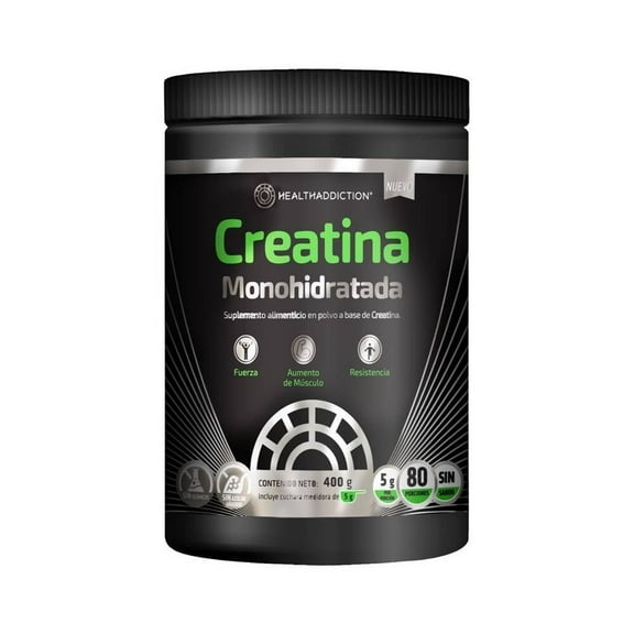Suplemento alimenticio Healthaddiction Polvo de creatina monihidrata 400g