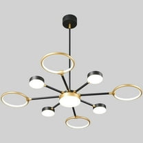 ZHLWIN 9-Light Modern Chandeliers Light Fixture, Black Gold LED Pendant Light, Modern Farmhouse Black Sputnik Chandelier for Dining Room Bedroom Living Room Kitchen Foyer