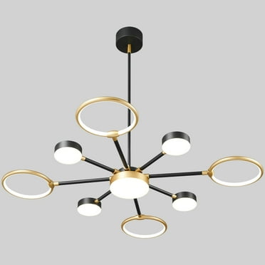 ZHLWIN 9-Light Modern Chandeliers Light Fixture, Black Gold LED Pendant Light, Modern Farmhouse Black Sputnik Chandelier for Dining Room Bedroom Living Room Kitchen Foyer