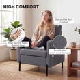 thumbnail image 4 of HOMCOM Fauteuil d'Appoint Moderne Rembourré avec Poches Latérales, Gris Foncé, 4 of 10