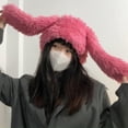 thumbnail image 6 of vlrwzc Long Ear Plush Hat Cartoon Animal Cap Rabbit Ears Plush Beanie Hat Women Winter Warm Hat Protective Ear Cold Hat, 6 of 7