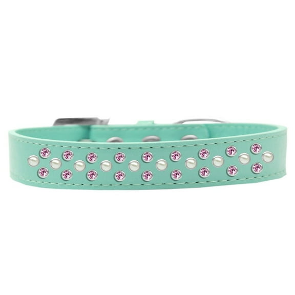 Dog, Puppy Pet Fashion Collar, "Pearl and Light Pink Crystal Rimsets Sprinkles"