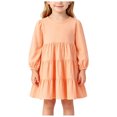 thumbnail image 3 of mgoYE Girl Long Sleeve Dress Tiered Ruffle Swing Tunic Shirt Dress, 3 of 9