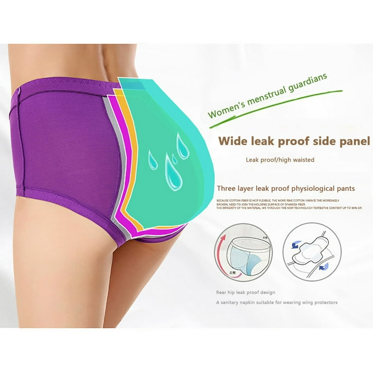 Baqcunre Women Plus Size Menstrual Period Bamboo Fiber Pocket Warm High  Waist Anti-Side Leakage Underwear Womens Clothes Period Underwear Panties  for